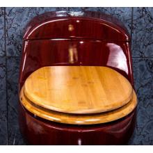 Комплект крышки - сиденья из Бука для унитаза моноблока